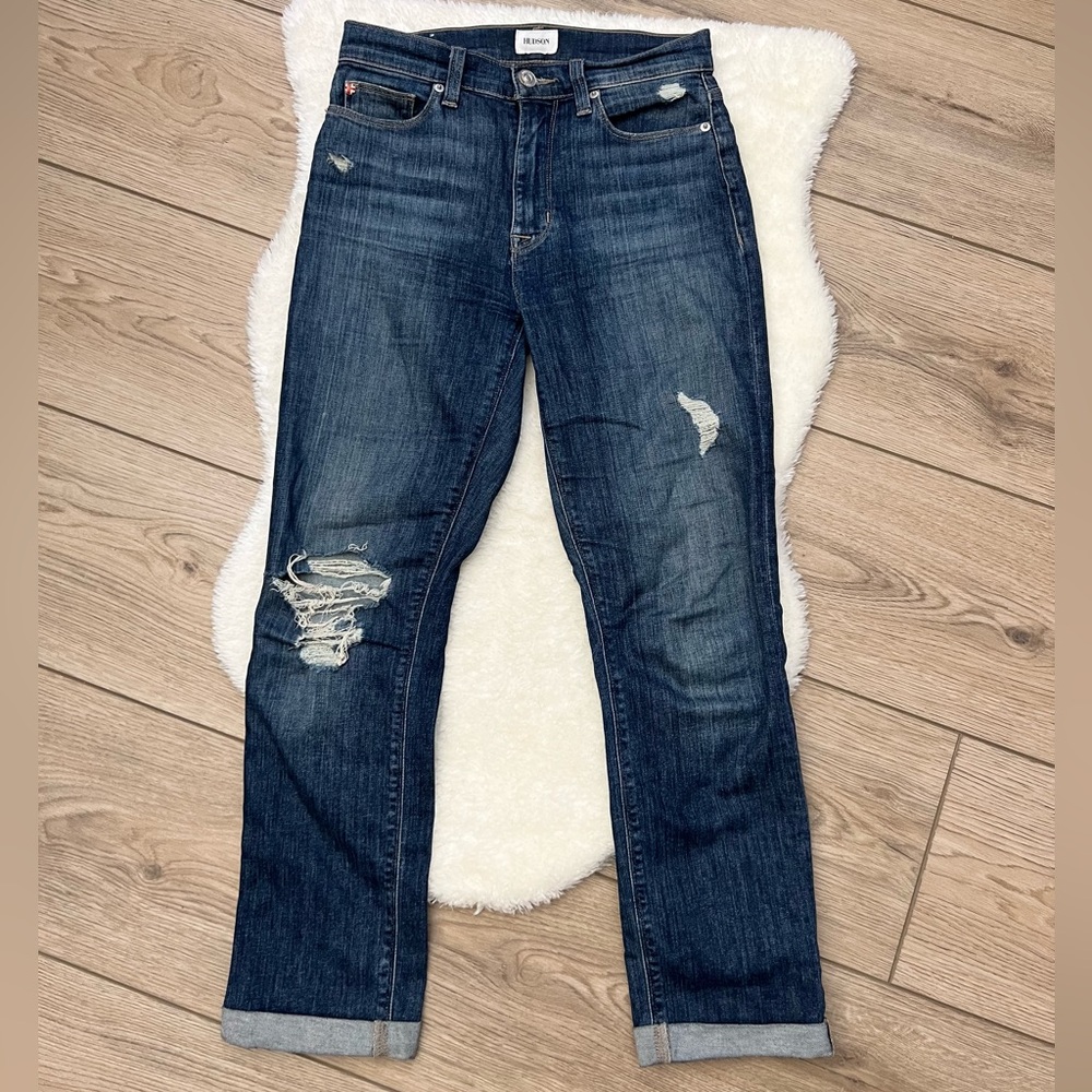 HUDSON Blair High Rise Straight Cropped Jeans Size 26